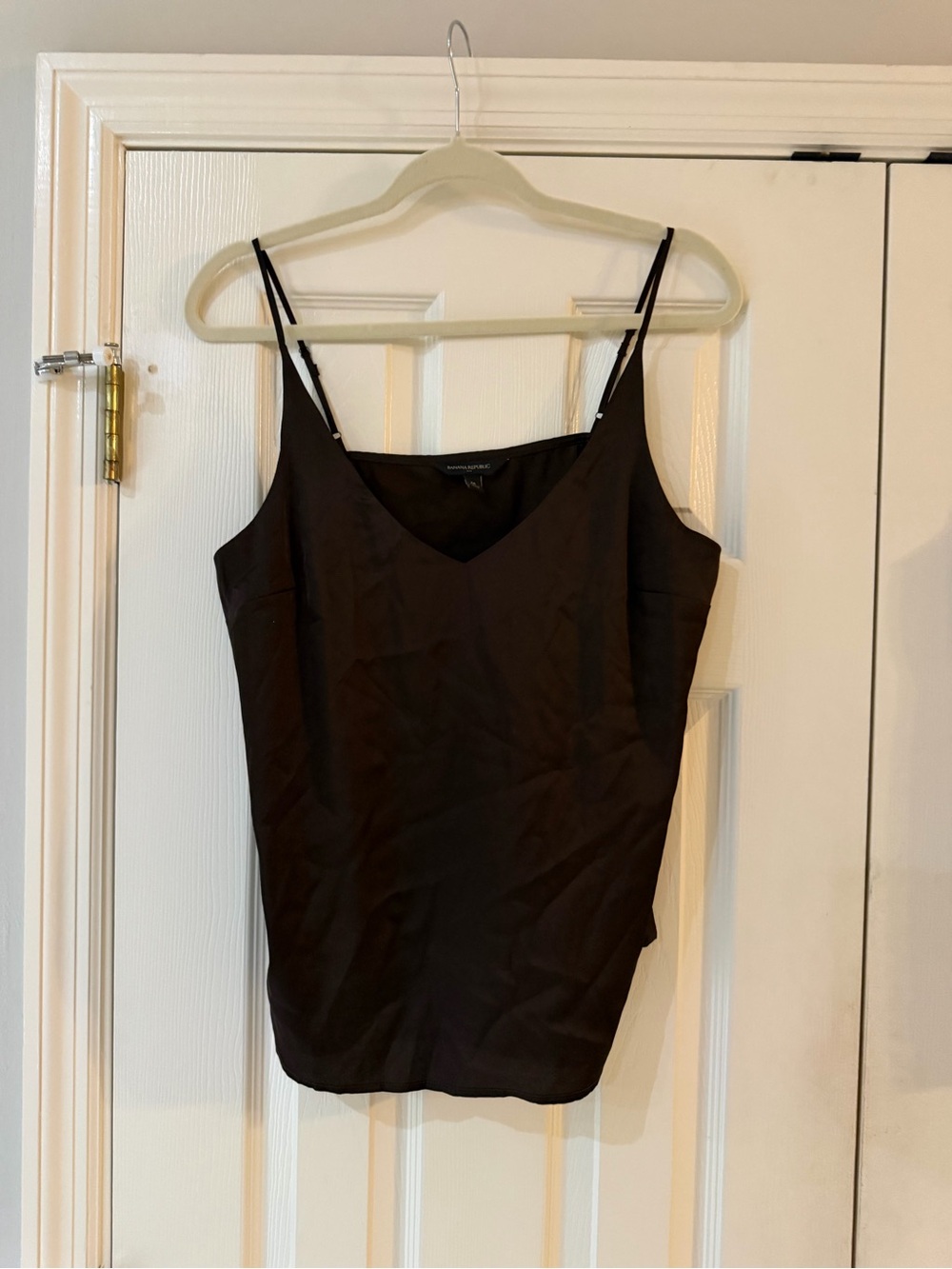Classic Brown V-Neck Satin Cami Tank Top